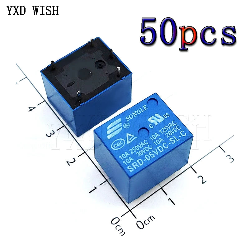 50PCS/lot Relay SRD-05VDC-SL-C SRD-09VDC-SL-C SRD-12VDC-SL-C SRD-24VDC-SL-C 5V 9V 12V 24V 10A 250VAC 5PIN T73 Power Relays