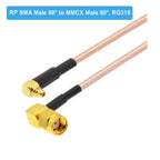10PCS SMA Female Jack Bulkhead to MMCX Male Straight PLUG RG316 Pigtail RF Coaxial Cable MMCX to SMA Adapter Extension Cable