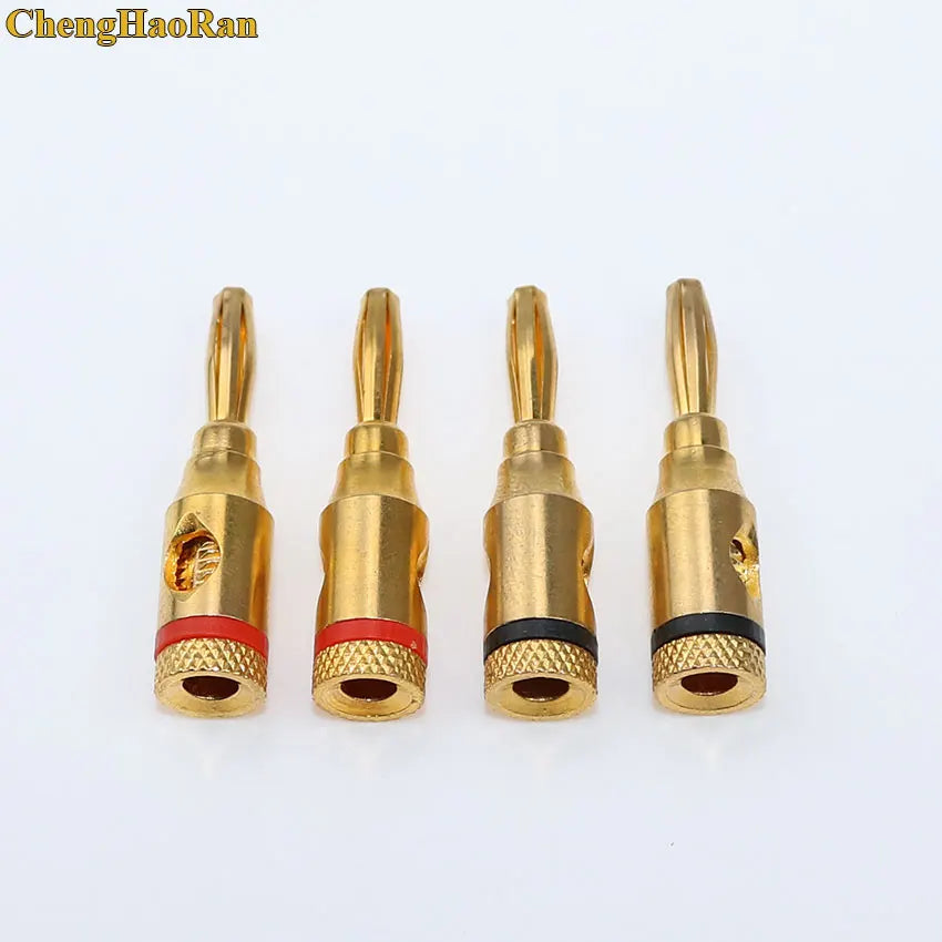 ChengHaoRan 4mm Gold-Plated Musical Audio Speaker Cable Wire Banana Plug Connector Plated Musical Speaker Cable Wire Pin