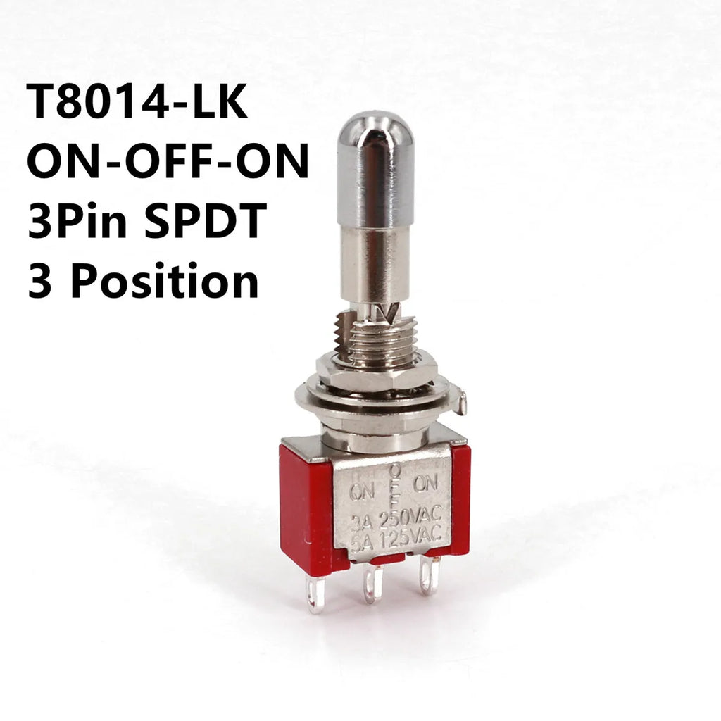 SH T80-T Series Round Top Anti-mishandling Locking Lever 6.35mm Panel Mount Mini Toggle Switch