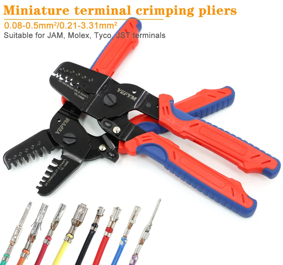 SH1.0/ZH1.5/PH2.0/XH2.54/SM2.54/2510/VH3.96/5557/5559 Molex Tyco JST Spade Terminals Pliers YE-12MB/20MB Crimping Tools YEFYM