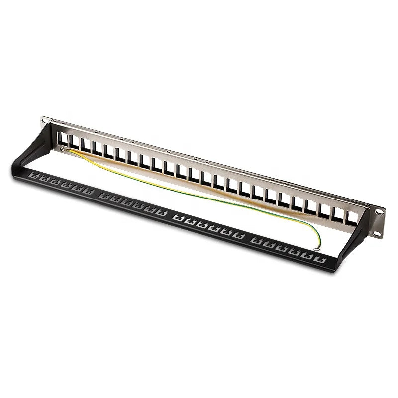 19 inch 24-Port Cat6 Modular Patch Panel Incl. 24pcs RJ45 Tool-less Keystone Jacks