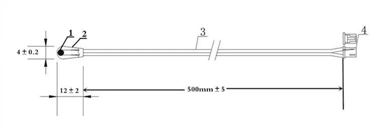 1PCS NTC Thermistor Temperature Sensor B3950 5/10/15/20/50/100K 1% Air Probe Air Conditioning Probe 50CM