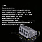 25/50/100PC DIY YOU 102/103D/104D/104/106/108 Universal Compact Wire Wiring Connector Conductor Terminal Block With Lever
