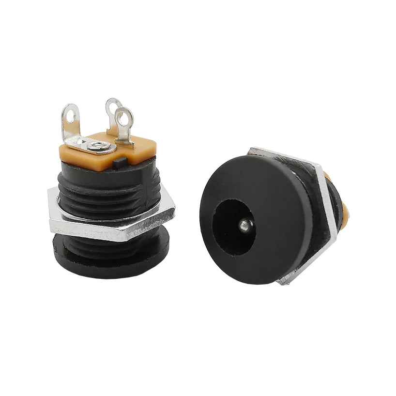 10Pcs (5Pairs) DC022 5.5 x 2.1mm 12V 3A DC Power Socket Plastic Male Plugs Female Socket Panel Mount Jack 5.5*2.1M Connector