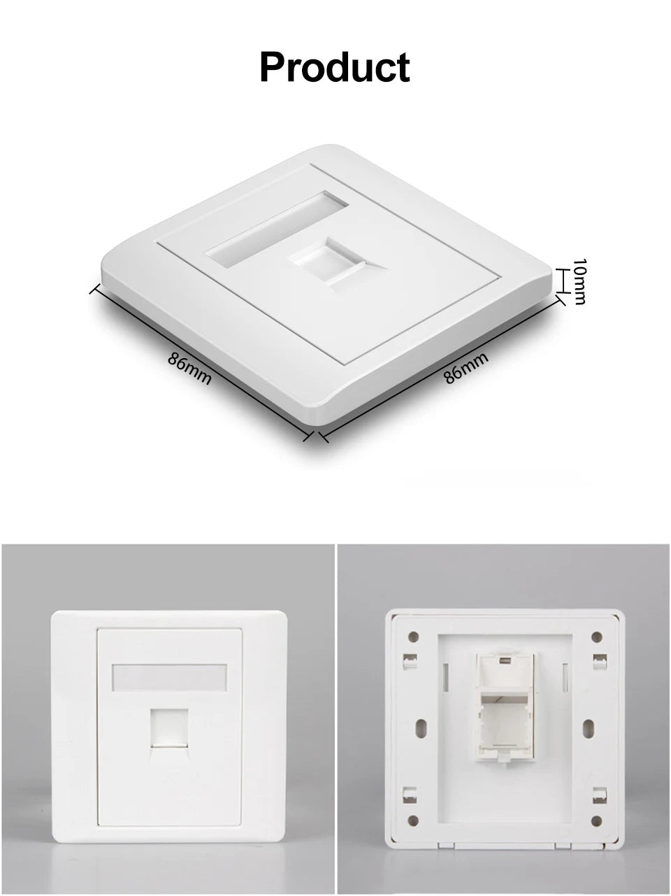 86 Type Computer Socket Panel CAT5E CAT6/6A/7/8 Network Module RJ45 Keystone Cable Interface Outlet Wall Switch