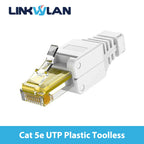 RJ45 UTP Unshield Field Connector Termination Field Plug Toolless Modular Plug for 6A/6/5e 23/24 AWG Network LAN Cables