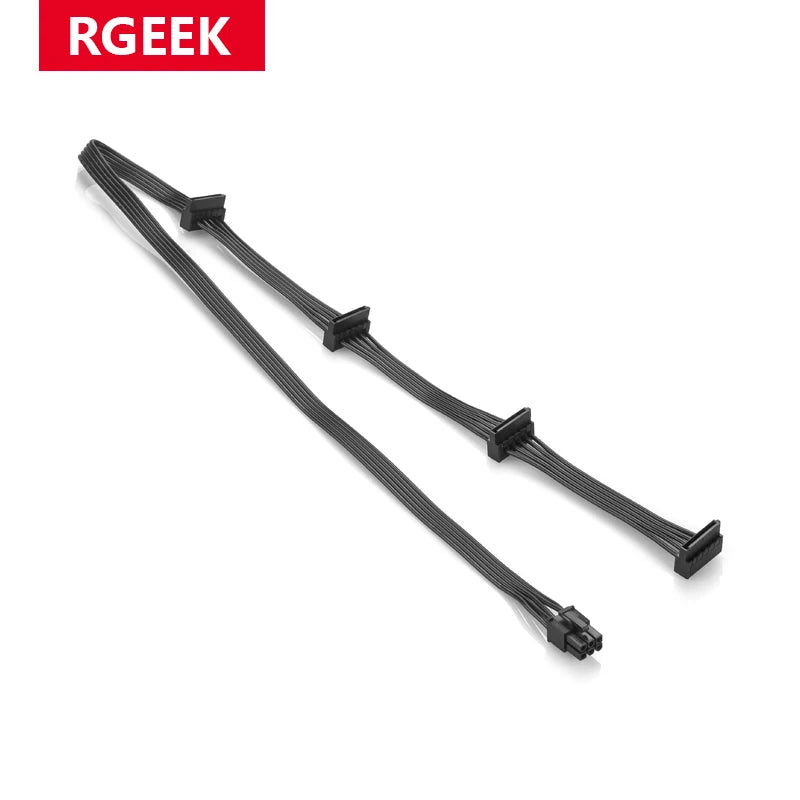Rgeek PCI-E 6 Pin Male 1 to 4 SATA Molex Female Power Supply Splitter Supply Cable for Corsair RM650X RM750X RM850X RM1000X
