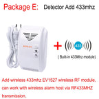 KONLEN LPG Natural Gas Leakage Detector Wireless 433Mhz Sensor With Solenoid Valve