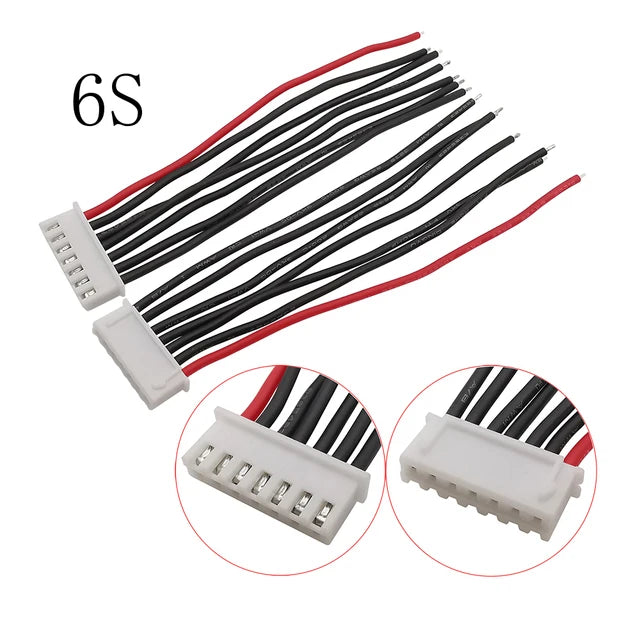 5Pcs JST XH 2.54mm Pitch 22AWG XH 1S/2S/3S/4S/5S/6S/7S LiPo Female Connector Battery Balance Charger Plug Wire Cable Connectors