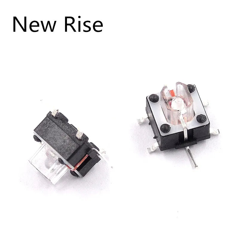 10PCS 6*6*7mm SMT tactile switches Red / White light led micro switch 6x6x7 6x6x7mm Light touch 6x6mm SMD