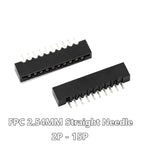 50PCS LOT FPC / FFC 2.54mm Connector Straight Pin 180 degree Film Socket  3P 4P 5P 6P 7P 8P 9P 10P 11P 12P 13P 14P 15P 16P