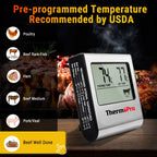 ThermoPro TP-16 Digital Thermometer For Oven Smoker Candy Liquid Kitchen Cooking Grilling Meat BBQ Thermometer and Timer