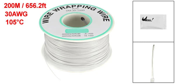 0.58mm Wire OD 200M 250M Electrical Wire Wrapping Wire Tin Plated Copper Wire PCB Solder Cable P/N DM-30-1000 30 AWG for Laptop