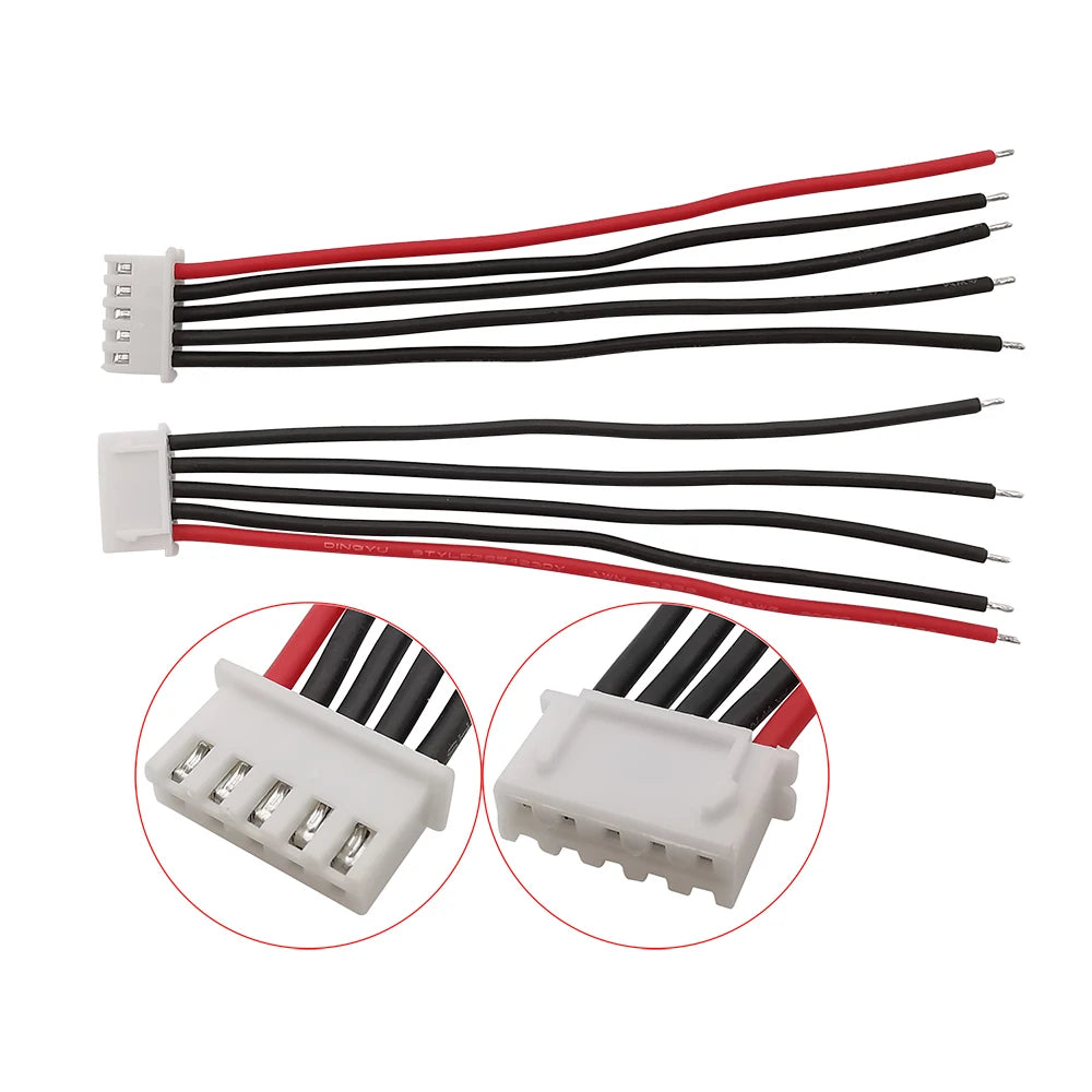 5Pcs JST XH 1s 2s 3s 4s 5s 6s 7s Battery Balancing Charge Plug Silicone Wire JST XH Female Cable 200mm 22AWG for RC Parts