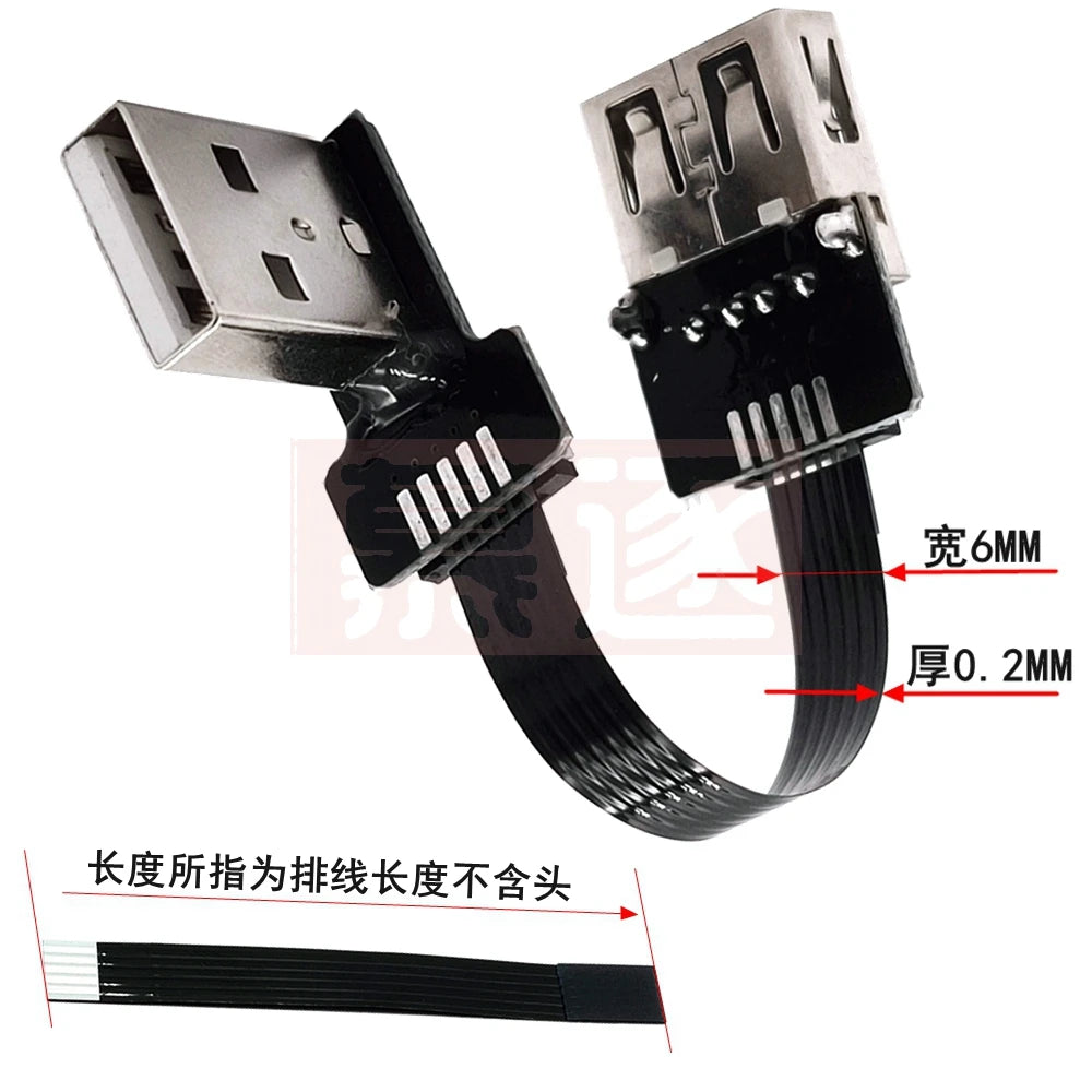 FPV Monitor Standard Mini USB Super Flache flexible FPC Lade Kabel 90 Grad Micro USB Band Kabel 10CM-50CM