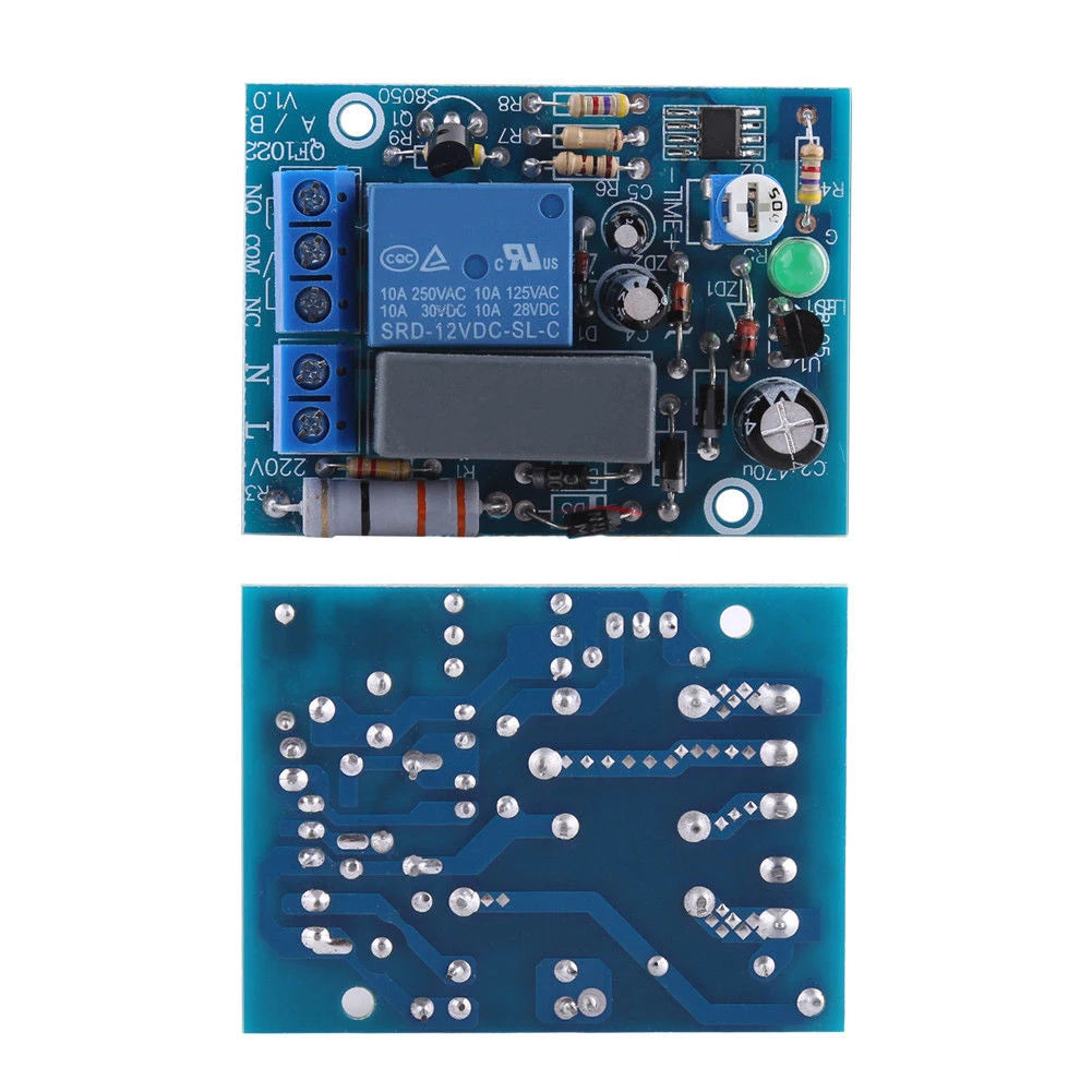 AC 220V Timer Relay Delay Switch Input/Output Delay Off Switch Module Adjustable 0-10S 10Min 10H 100Min Timing Turn Off Board