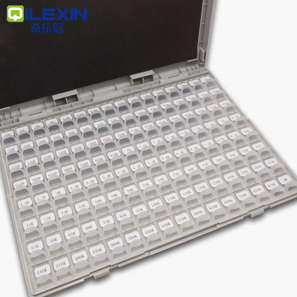 SMD Resistor Box 1% 0402 0603 0805 1206 Resistor Assortment Kit component 128 Values 0R-1M sample boxes