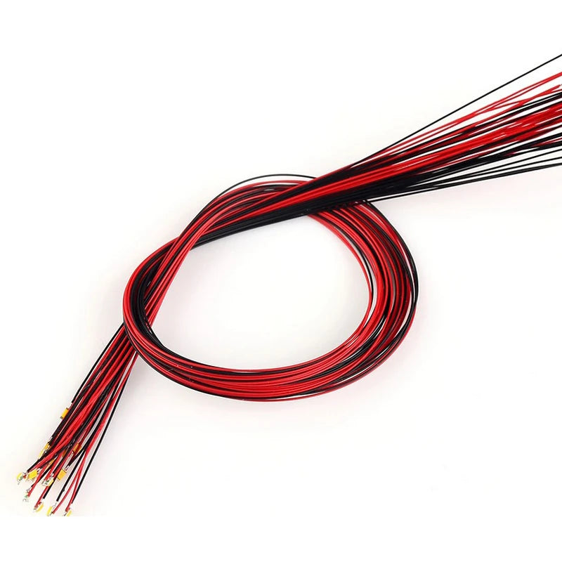 100pcs Dc 3v 12v 0402 0603 1206 Smd Led Diode With Lead Pre Wire Red Wired Pre-soldered Aircraft Up To Car Train Model Light