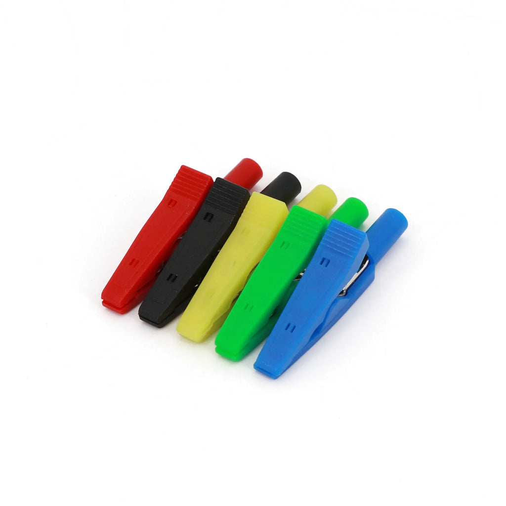 10Pcs Brass 5 Colors 41mm Insulated Mini Test Alligator Clip With 2mm Female Jack