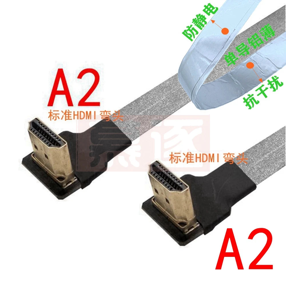 FPV Micro Mini HDTV-Male 90 Degree Connector FPC Flexible Flat HD Ribbon Cable FFC Pitch 20pin For Drone Gopro DSLR Gimbal Kit
