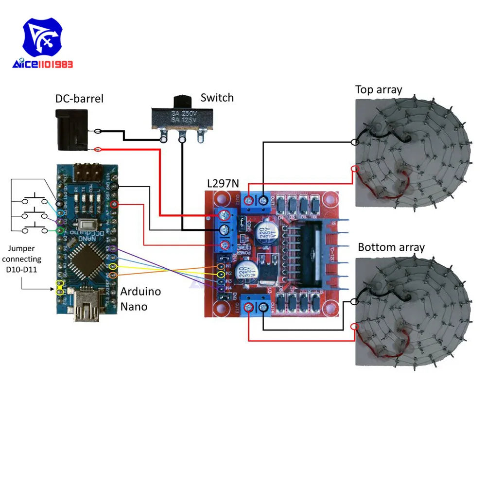 diymore Ultrasonic Levitation DIY Learning Kit for Arduino L298N Motor Driver Board Mini USB Nano Module 10mm 40kHz Transducers