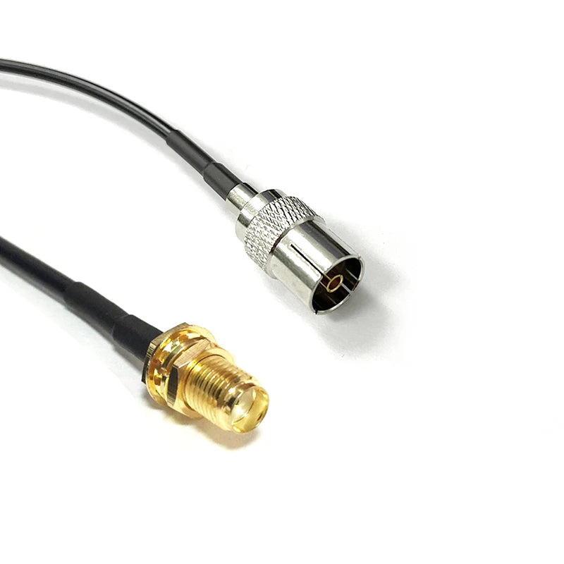 RG174 Cable IEC PAL DVB-T to SMA / F TV Male Plug & Female Jack RF Jumper Pigtail Adapter 20cm