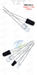 10pairs F3 3MM 940nm LEDs infrared emitter and IR receiver diodes each 5pcs Infrared to tube For arduino