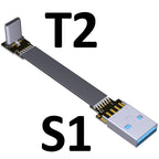 USB Type-C Ribbon Cable Flat EMI shielding FPC Cable USB 3.0 Type C 90 degree Angle Connector up downward 5cm-3m USB 3.1