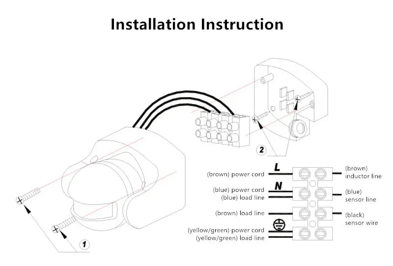 180 Degree Outdoor IP44 PIR Infrared Motion Sensor Switch Motion Detector Automatic Lighting Switch Home Security Alarm System