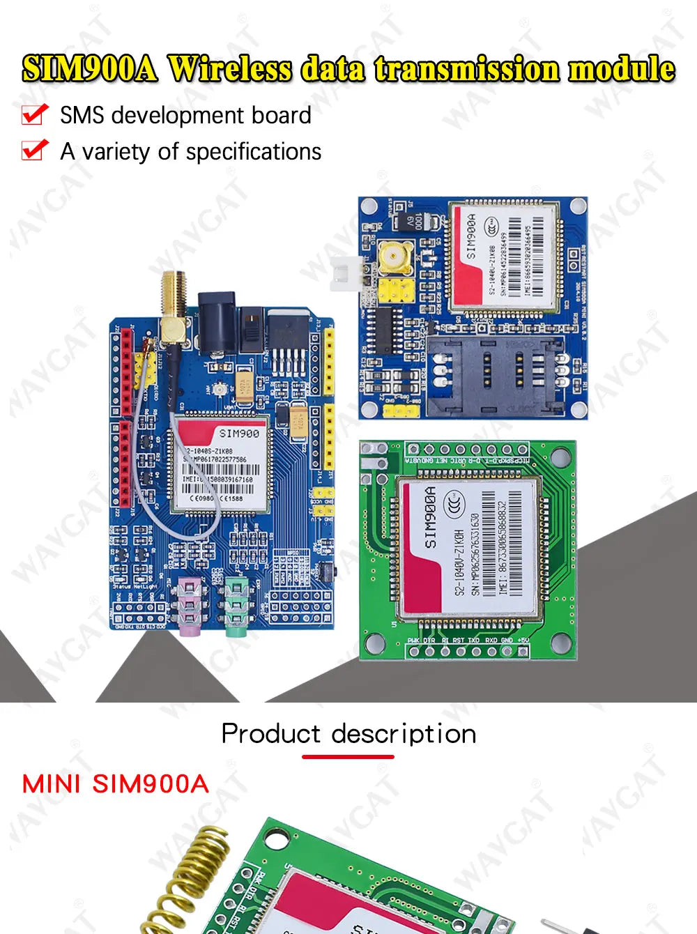 SIM900A SIM900 V4.0 Kit MINI Wireless Extension Module GSM GPRS Board Antenna Tested Worldwide Store for arduino