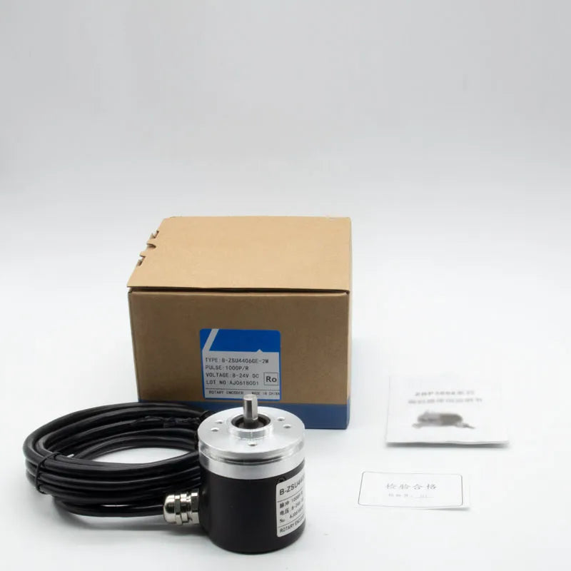AUCHTEL 44mm IP67 Incremental Encoder 6mm Shaft Rotary Switch AB 2 Phases 10-1024-2500-3600 360 400 500 PPR 5-24VDC
