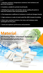 10Pcs 5W Ceramic Cement Resistor 5% In A Pack 0.1R 0.22 0.33 0.5 Ohm 6.8K 0.25R 0.5R 3R 27R 12R 100R Non-inductive Resistors
