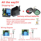 433Mhz RF Remote Control Wireless Switch DC 5V 12V 1CH 2 Way Relay Receiver and 2CH Transmitter For Door Electromagnetic Lock
