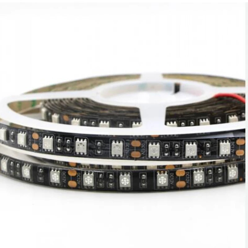 True Orange LED Strip Light 600nm, 5050/3528 SMD, 12V Non-Waterproof/Waterproof, Black LED Tape Rope Lights