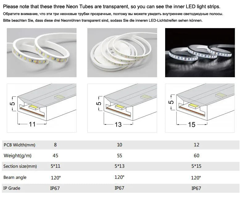 SK6812RGBW LED Neon Rope Tube WS2811 WS2812B WS2813 Flexible LED Strip Light Silica Gel Soft Lamp Tube 1m - 5m IP67 Waterproof