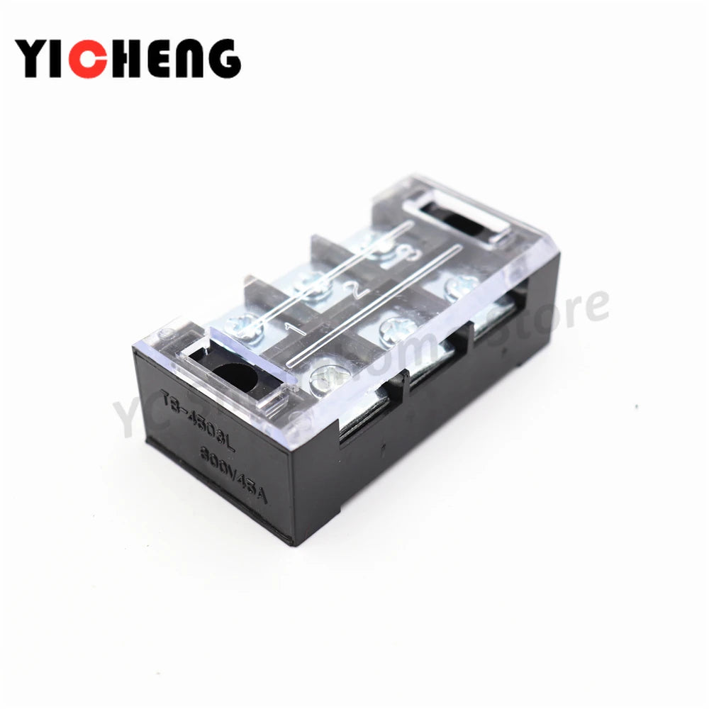1 Pcs screw connection cable terminal, terminal block, high current, insulated fixed power wire connector,  600V 45A