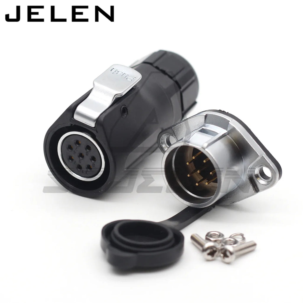 XHE20,  IP67 2/3/4/5/6/7/8/9/10/12 pin Waterproof connector, M20 Panel mount power cable connector male(socket) and female(plug)