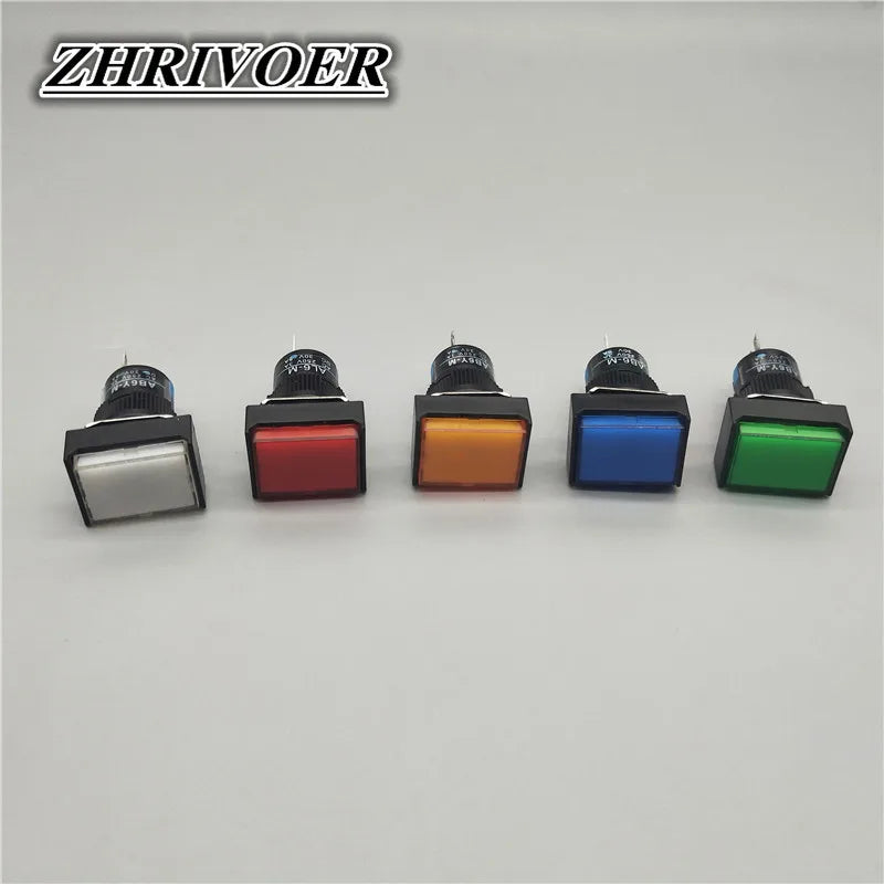 16mm LA16-11 Push Button Switch Self-locking/Latching Self-reset/Momentary 3 Pin NO+NC 1A/250VAC Blue Green Red Yellow White
