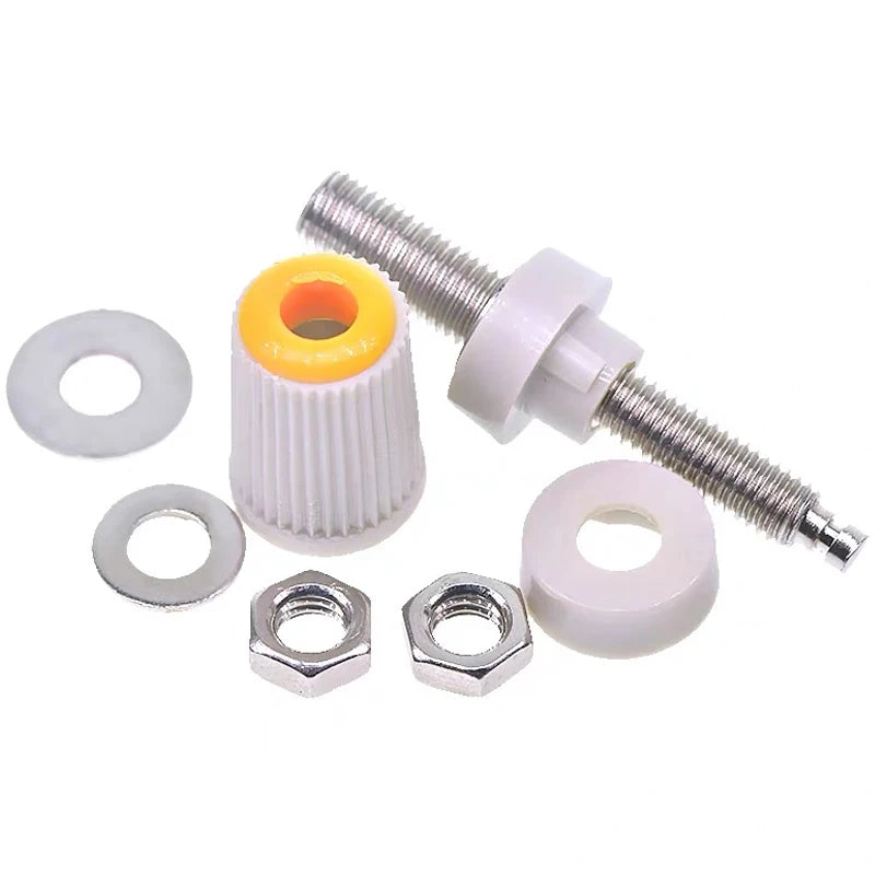 5pcs M5*48 Copper Terminal Block 5mm 30A High Current 4mm Banana Socket High Voltage Power Grounding Post Plug