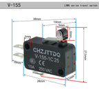 5PCS Momentary Micro Limit Switch CHZJTTDQ V-15.V-151.V-152.V-153.V-154.V-155.V-156   Travel switch limit switch silver contact