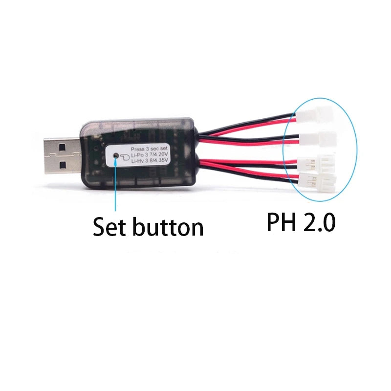 1pcs AOKoda CX405 4CH Micro USB Battery Charger Support 1S LiPo/LiHv 4.2V/4.35V Battery For RC Helicopter Airplane Toys Drone