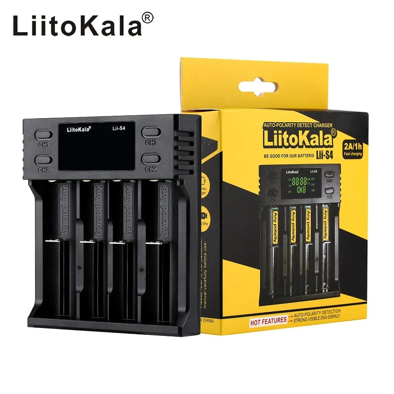 LiitoKala Lii-600 Lii-PD4 Lii-PD2 Lii-500 Lii-S8 LCD Battery Charger  For 21700 18650 18350 26650 22650 14500 NiMH