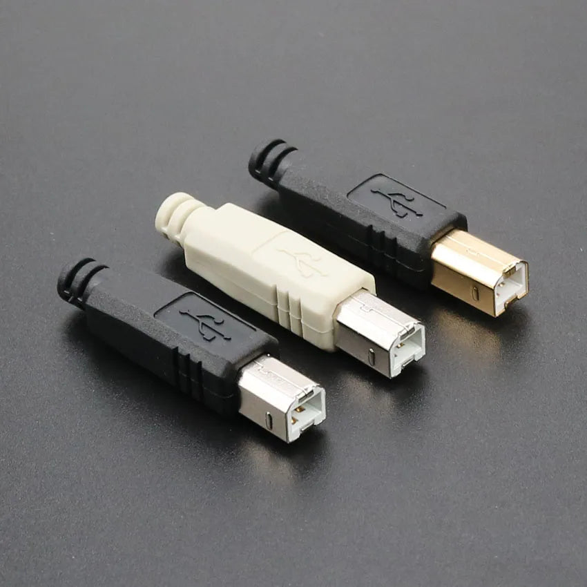 YuXi USB 2.0 B Type Male Four-piece DIY USB Connector DIY Soldering Printer Tail Charging USB Jack Port Plug
