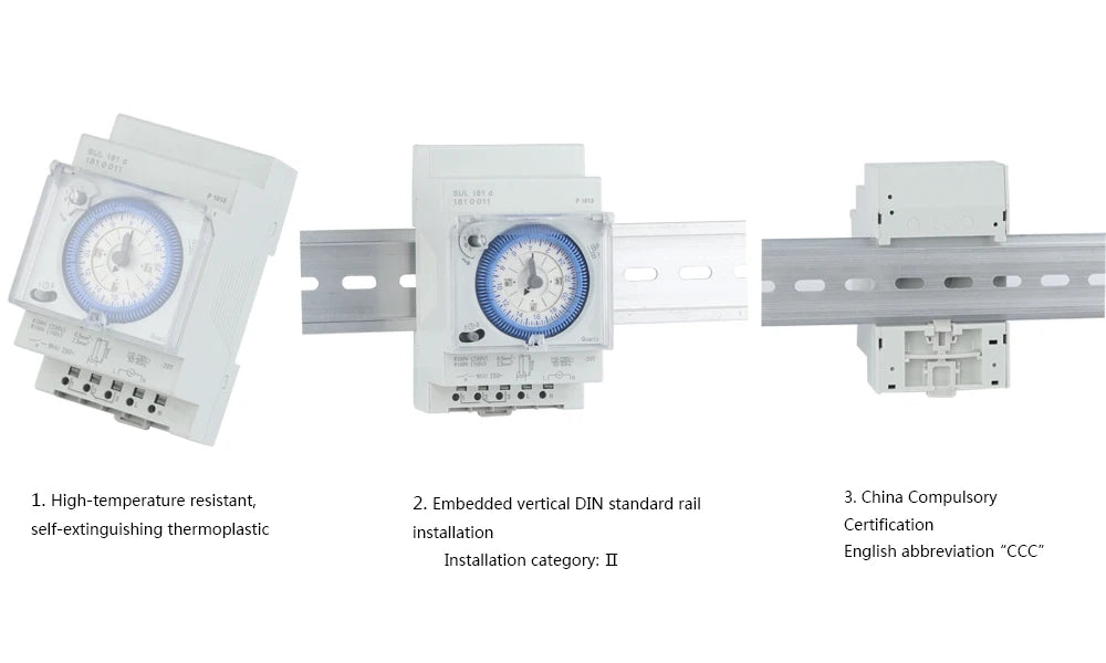CNC SUL181d Time Relay Track Installation Mechanical Timer 220V 24-hour Industrial Time Control Switch