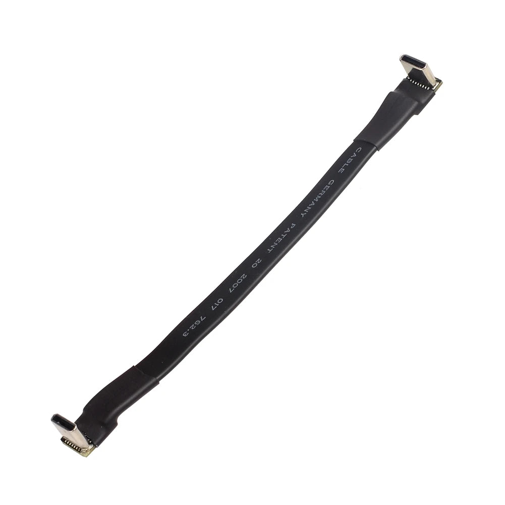 USB 2.0 Type C Ribbon Flat Cable Shielded Extension FPC Cable USB 2.0 USB-C 90 Degree Up/Down Angled Connectors 5CM-3M For TV PC