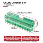 FJ6/JHD Junction Box Unipolar Splitter 1-IN Multiple-OUT Metering Wire Connector Single-Phase Terminal Block Distribution Box