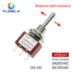 100PCS Toggle Switch SPDT DPDT Rocker Switch MTS 5A 6A 125V Self-Reset Switch 3A 250 AC 3 6PIN ON-ON ON-OFF-ON Starting Switch