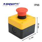 1Pcs One Hole Waterproof Plastic Emergency Stop Mushroom Head Yellow AKA1 Push Button Box Switch Elevator ES542 22mm IP65