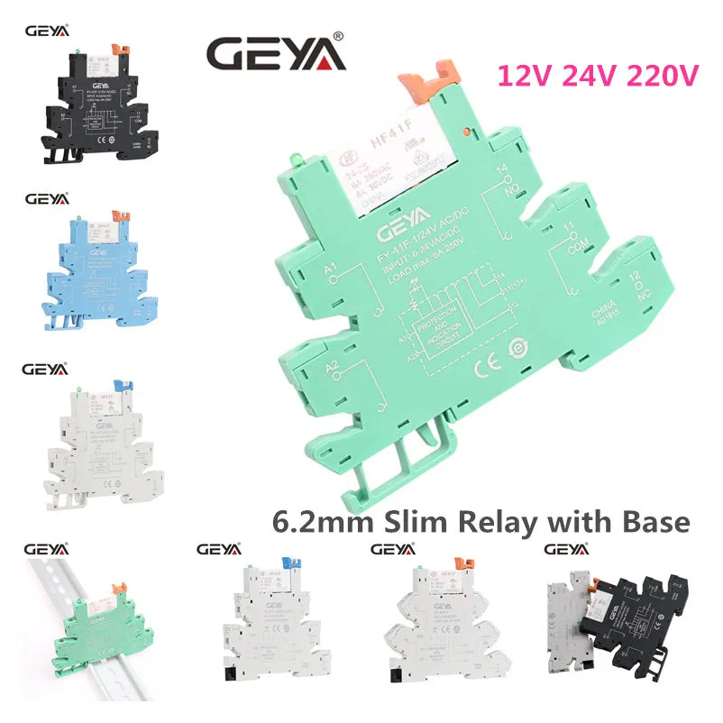 GEYA 1 Channel Relay Module AC/DC5V 48V 24V 12V 110VAC 230VAC Din Rail Mounted GSM Relay Control Timer Module